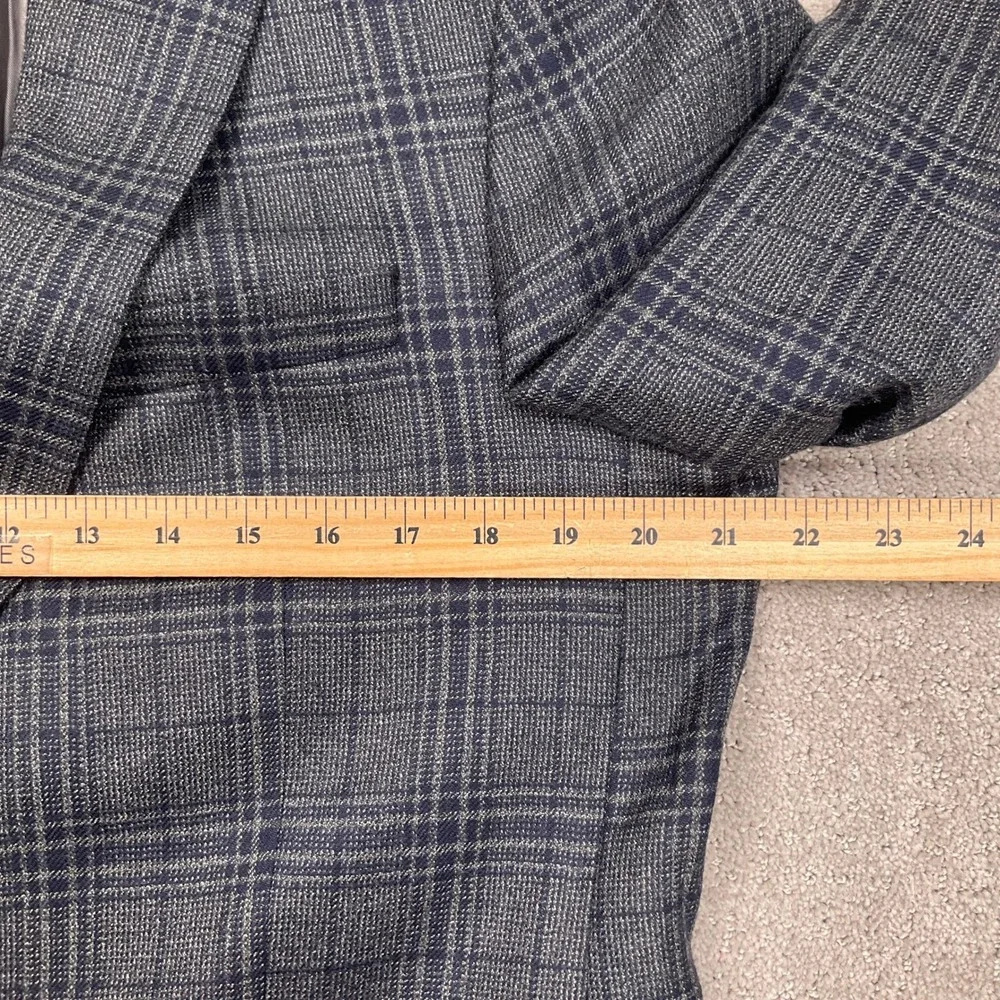 Hart Schaffner Marx Blazer Mens 42R Gray Plaid Chicago Fit Loro Piana Cashmere